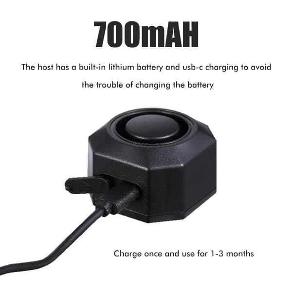 Trådlöst USB C Motorcykel Stöldskyddslarm