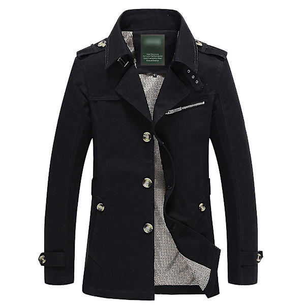 Vindjakke i bomull for menn Black XL