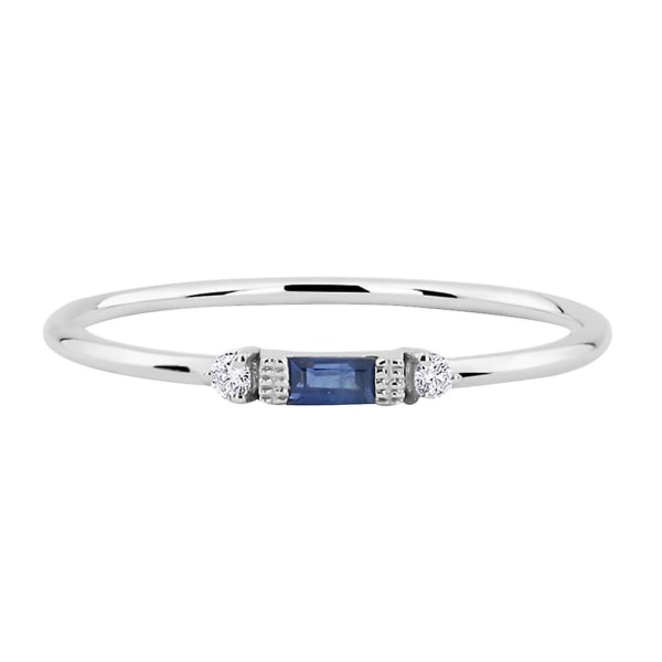Kvinder Cubic Zirconia Indlagt Band Finger Ring Bryllup Engagement Smykker Gave Blue US 5