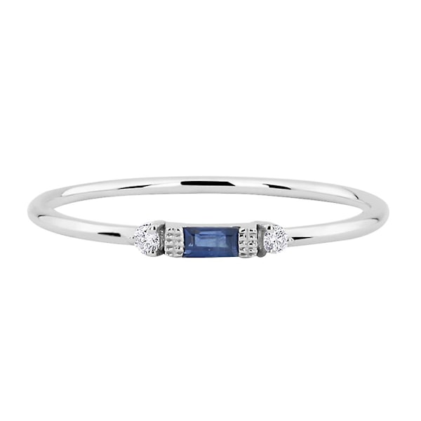 Kvinnor Cubic Zirconia Inläggningar Band Finger Ring Bröllop Förlovning Smycken Present Blue US 5