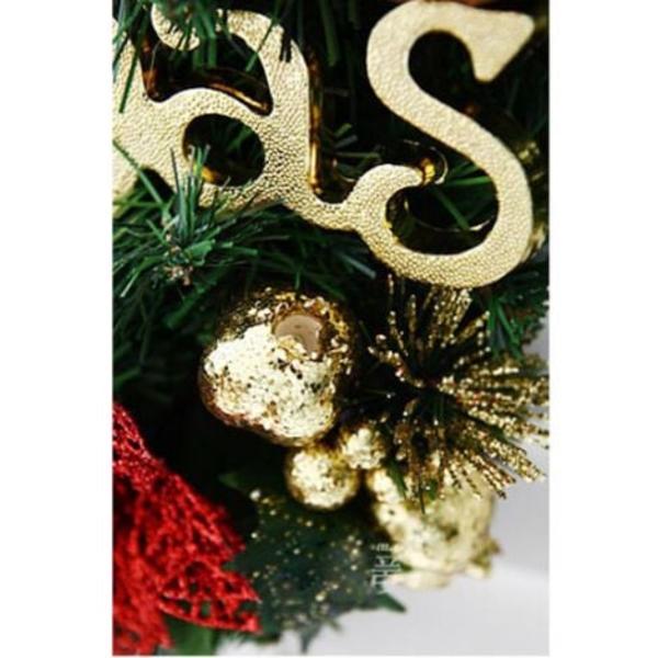 Juledørkrans Kunstig blomsterkrans hængende julepynt med sløjfer Jinglekrans juletræsdør