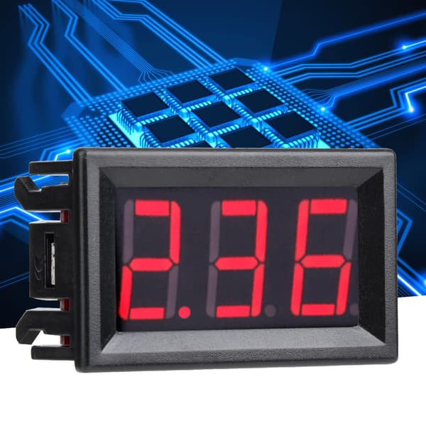Digital DC Strømsdisplaypanel - 0-10A Amperemeter - Rød