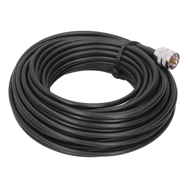 RG58 Koaksialkabel 15 Meter UHF Han til PL259 Sort RF Ledning
