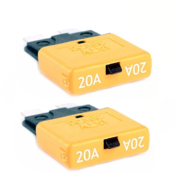 2 STK Bilsikring 20A Medium Manuel Nulstil Bilsikring Circuit BreakerCatherine
