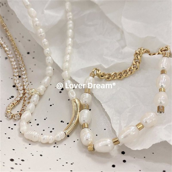 Halsband Pearl Metallic Element Modesmycken Ac1336