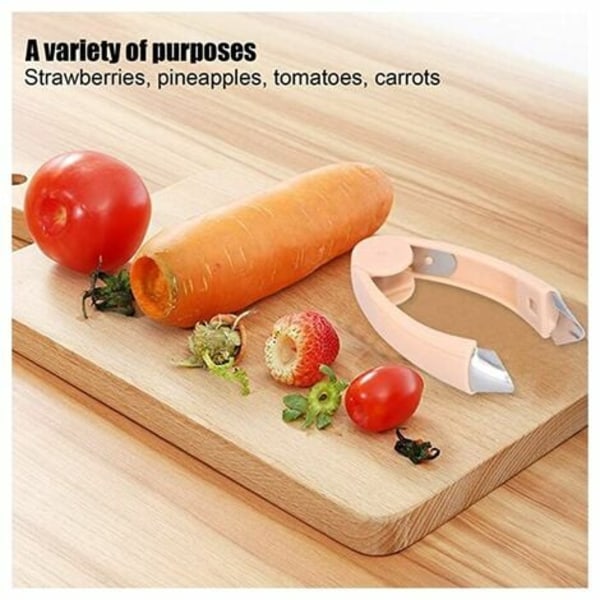 Strawberry Corer Rustfritt stål Tomat Corer Cherry Corer Frukt Grønnsakstilkstripper Potet Ananas Gulrot Corer T