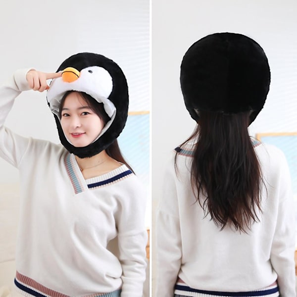 Penguin Huvudbonader Mjuk Pp Bomullsfyllning Härlig djurhatt Varm utklädning Håraccessoarer Plysch tecknad hatt Cosplay Kostymtillbehör Sel