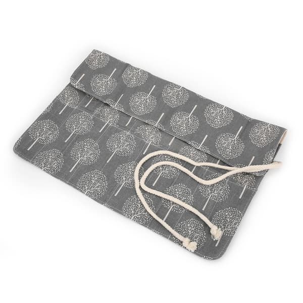 Vridbart pennfodral i bomullstyg med sött mönster, extern repborstförvaring för målarpenslar, present