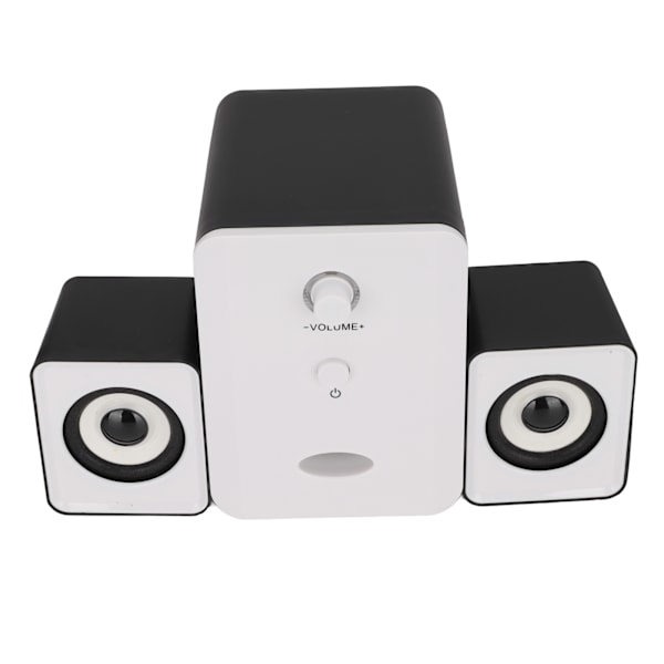 USB-drevne computerhøjttalere med subwoofer til PC, bærbar computer, tablet, Dazzle Version, sort/hvid