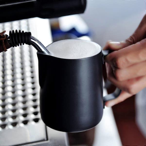 304 Rustfritt Stål Melkeskummer - 350/600ml Svart Kaffekopp Krus