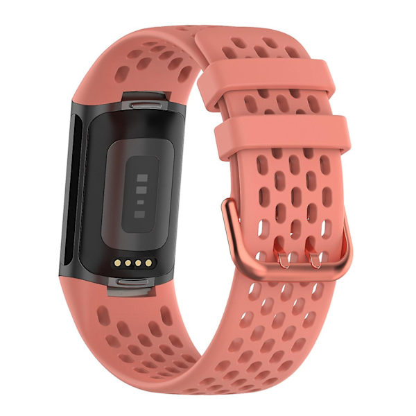 Reservearmbånd Fitbit charge5 silikone rem samme stil hul stil pink