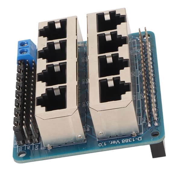 Raspberry Pi GPIO Breakout Board 8 RJ45 Porte 40 Pin Strøm 1A 1B 2B 3B 3A 4B