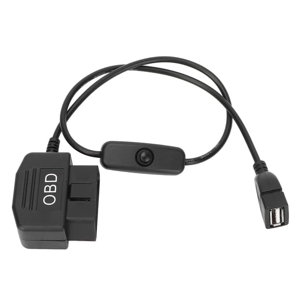 16-pin OBD2 hannplugg USB-strømladekabel 18,9 tommer universell adapter