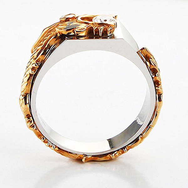 Menn Kvinner Shiny Rhinestone Ring Mote Drage Shape Band Smykker Party US 6