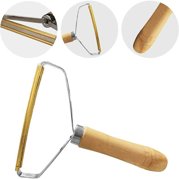 Manuell trebarbering for epilator og kulefjerner (rent kobberblad + 2 stk holder i rustfritt stål),