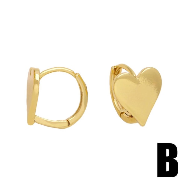 Örhängen Vintage Zircon Heart Stud Modesmycken Ac9017 B