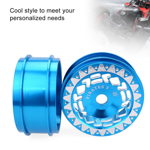 2 st Aluminiumlegering RC Bil Hjulnav med Triangulär Trim Passar för 1 8 Drifting Bil Blå