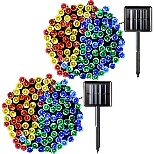 Solar String Lights Multicolor 100 Led Solar String Lights 10m 8 lägen Vattentät Solar Julbelysning för trädgårdar, bröllop, fest, hem, julgran