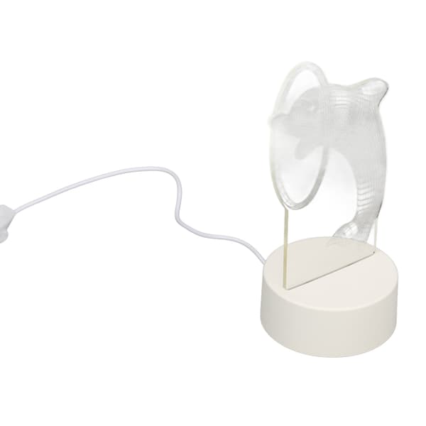 3D Delfin Natlampe USB Skrivebordslampe til Soveværelse Stue