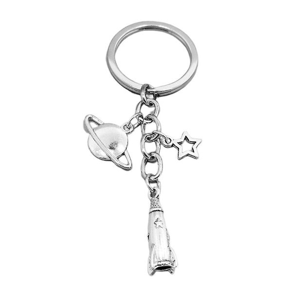 1 stk Nøkkelring Cool Metal Star Planet Rocket Charm Gave Bil Nøkkelring Nøkkelring Veske Anheng For Nøkkelveske Anheng