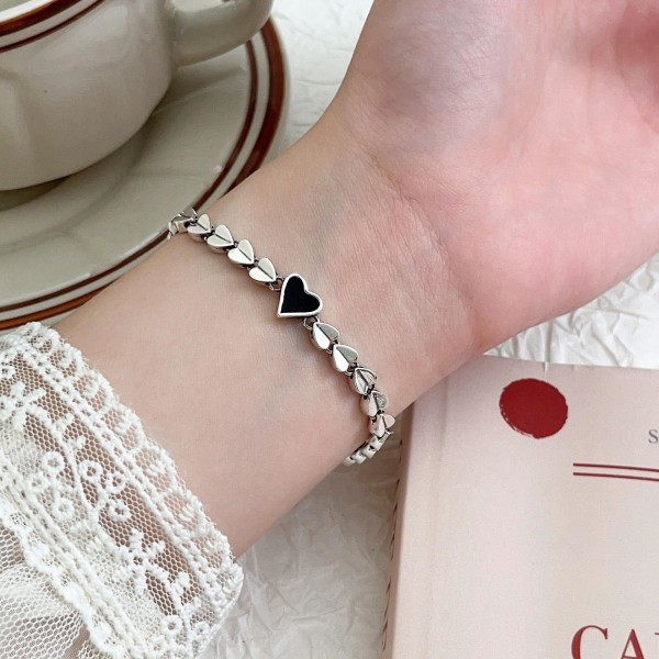 Armband 925 Silversmycken Heart Stud Modesmycken Ac8211