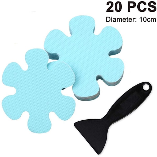 Blå blomma 10cm20st svart spade blomma säkerhetsduschpedal limpasta duschgolv halkfri duschtejp,