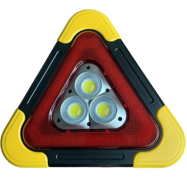 Tre lampeperler LED Solar Tripod Advarselslys Multifunktion Bil Nødlys Trekantet Solar Charging Bil Sikkerhedsadvarselsskilt,