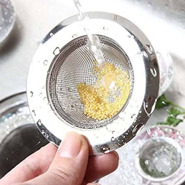 2 stk lille mesh rustfrit stål køkkenvask si Anti skrald hår tilstopning filter Holdbart