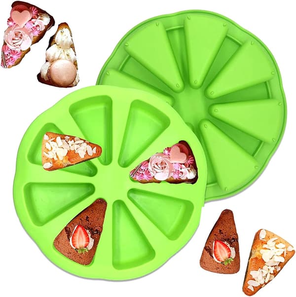 Bakform i silikon, 8-delad triangulär pizzabit-kakform, non-stick och värmebeständig DIY ...