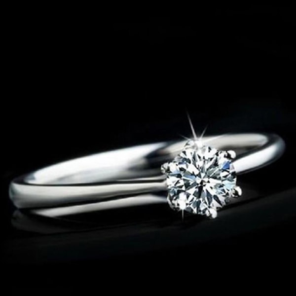 Kvinder klar zirkon indlagt bryllup brude forlovelsesfest smykker ring størrelse 6-9 US 7
