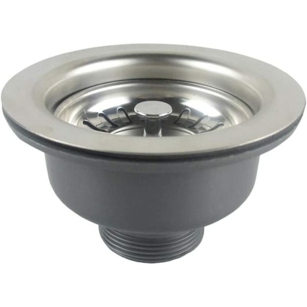 Vask afløb uden overløb rustfrit stål kurv ø 110 mm 1½", Rustfrit stål + ABS Afløb + Kurv
