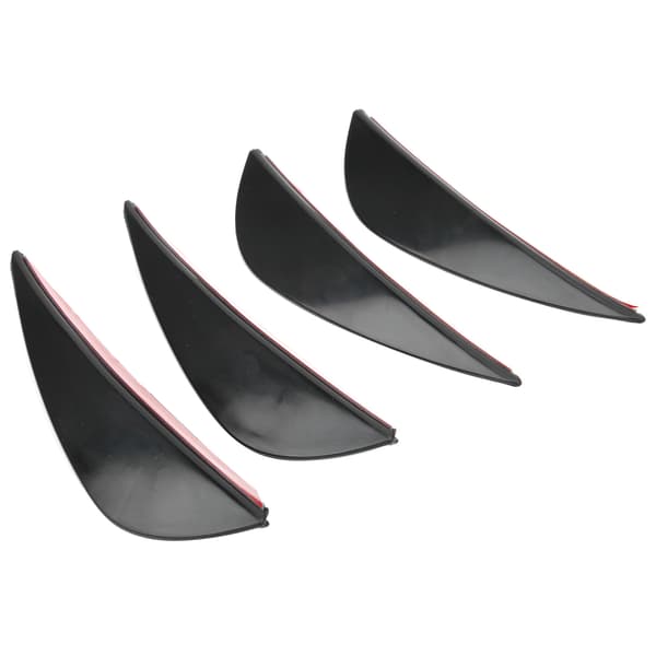 4 stk. Frontkofanger Luftkniv Spoiler Universal PVC Diffuser Højglans Sort