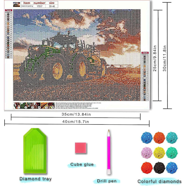 Diamond painting, diamond painting , DIY-täysporakirjonta, tekojalokivikristallikirjonta - 30 * 40 cm (itse),