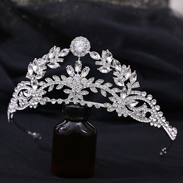 Kronsmycken Brudbröllopstillbehör Enkel Legering Diamant Brudklänning Smycken All-match KC Gold White Zirconium