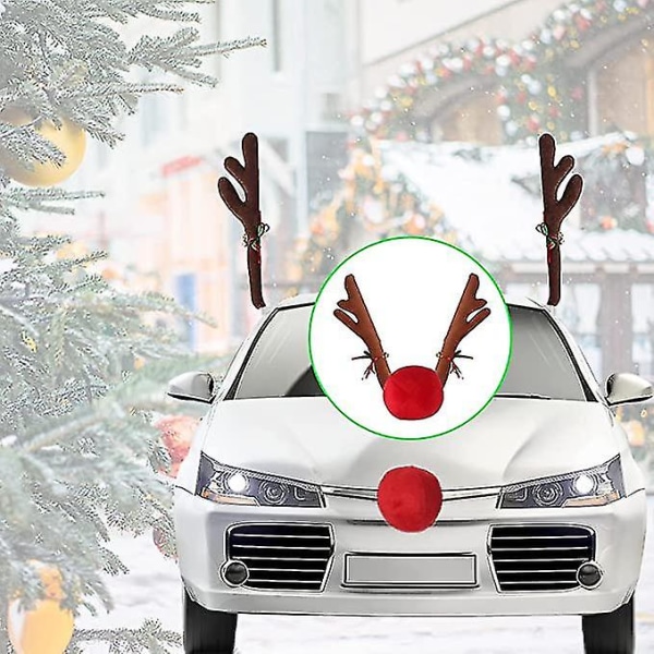 Julebil pyntet med gevir