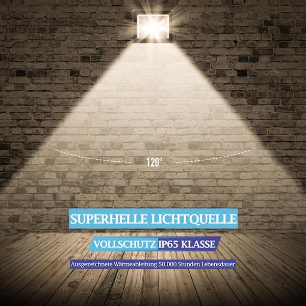 LED-valonheitin, 30W, lämmin valkoinen valo, kirkas valonheitin, sopii ulkoiluun