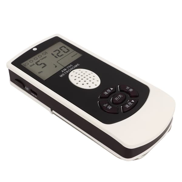 Vit Elektronisk Metronom 1800mah LCD Digital Display Universal Gitarr Piano Saxofon Sång