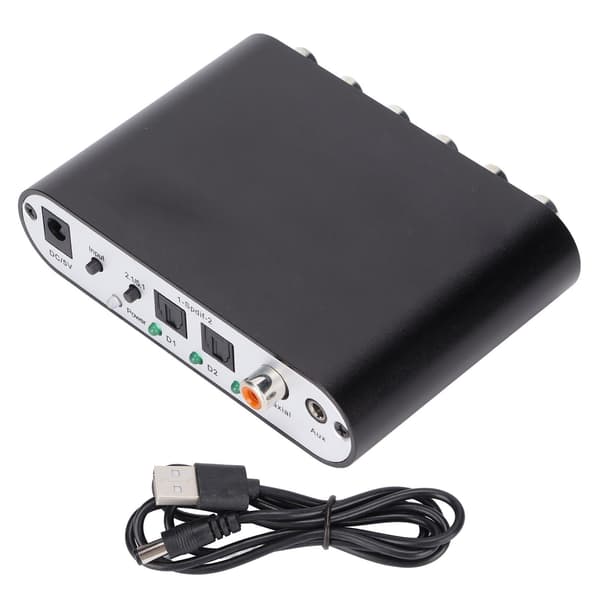 5.1 Digital Sound Decoder Converter SPDIF Coaxial AUX til 6 RCA Audio Decoder til TV Hjemmebiograf
