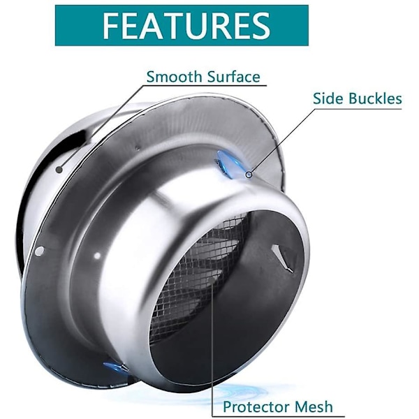 Ventilationsgitter, rund væg ventilation