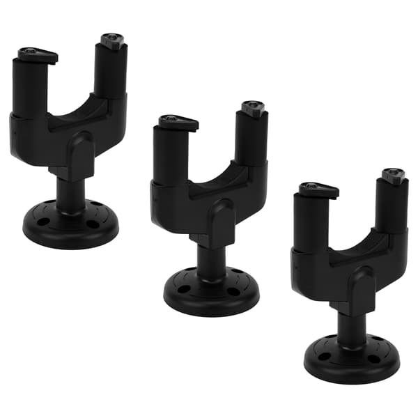 3 st Gitarr Väggkrokar Plast Svart Universal Monteringsfästen för Ukulele Bas