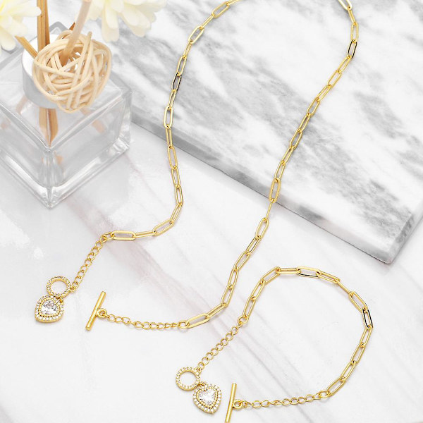 Kaulakoru Vintage Zirkoni Heart Stud Muotikorut Ac8779 necklace