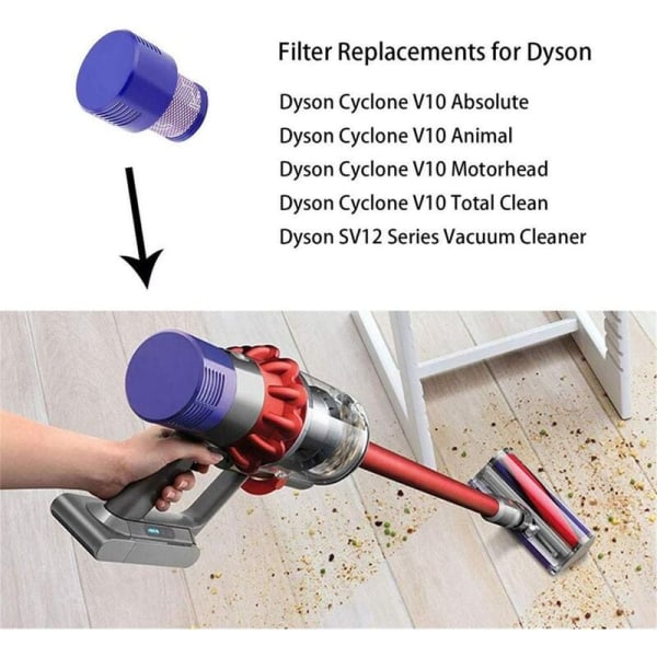 Reservedeler for V10-filtre som er kompatible med Dyson V10 Cyclone, Cyclone V10 Absolute, Cyclone V10 Animal, V10 Total