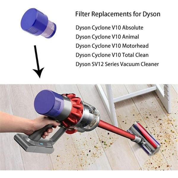 Udskiftningsdele til V10-filtre, der er kompatible med Dyson V10 Cyclone, Cyclone V10 Absolute, Cyclone V10 Animal, V10 Total