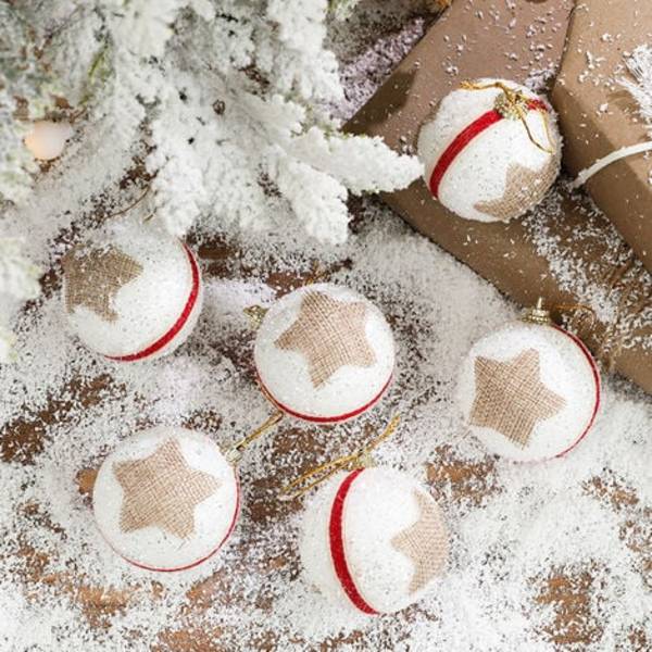 24 stk Julepynt Trævedhæng Julepyntbold til glædelig jul DIY Party