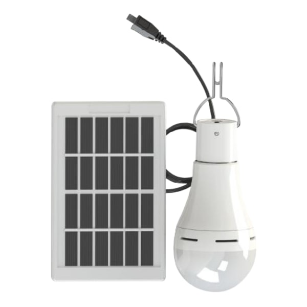 (BLS-60-20D 7W glödlampa + solpanel = komplett set (smart switch, kallvitt ljus) LED-ljus, för utomhusbruk, trädgård, trädgård