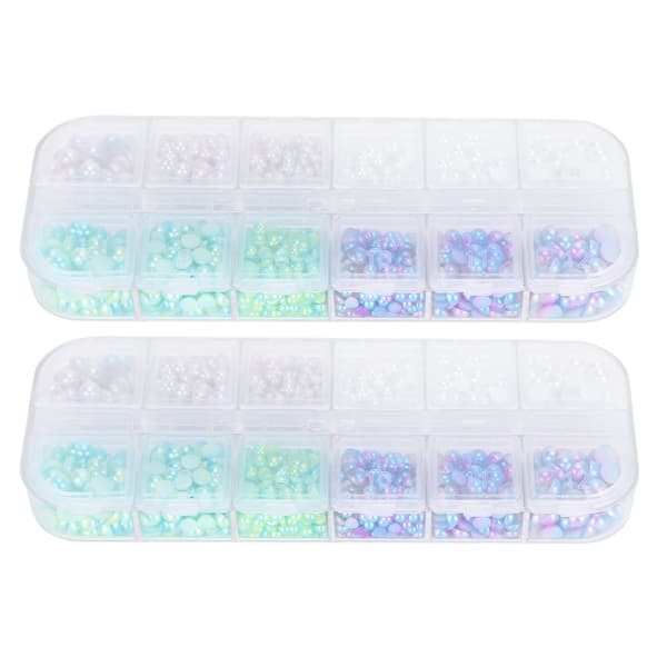 2 esker halvsirkelformet flat bakside diamantimitasjon perle DIY for skohatter dekorasjon