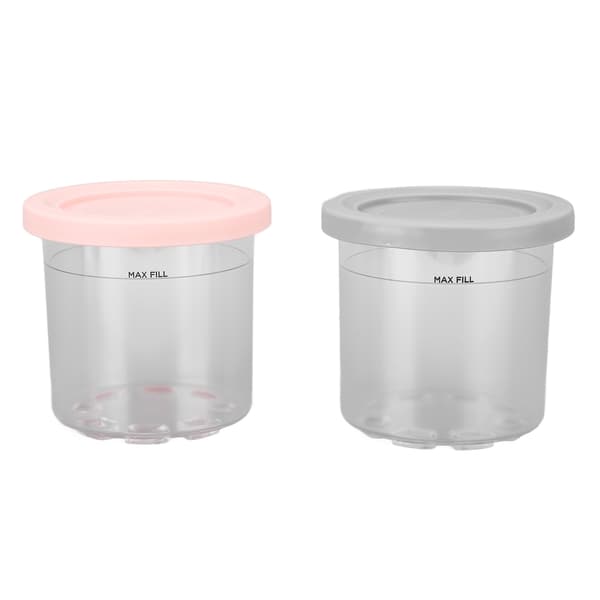 Iskrembeger - 600 ml - Pakke med 2 - Grå og Rosa