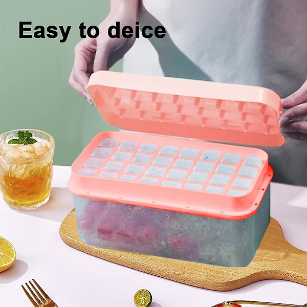 Ice Cube bakke med let at frigive silikone isterning bakke is opbevaringsboks