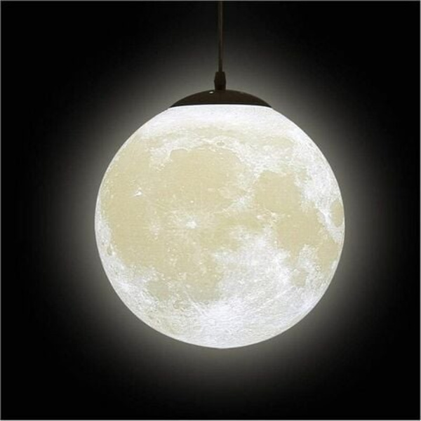 3D Moon Chandelier-Moon Ceiling Chandelier Moon Ceiling Light Planet Pendellampa Moon Restaurang Bar Hem Chil
