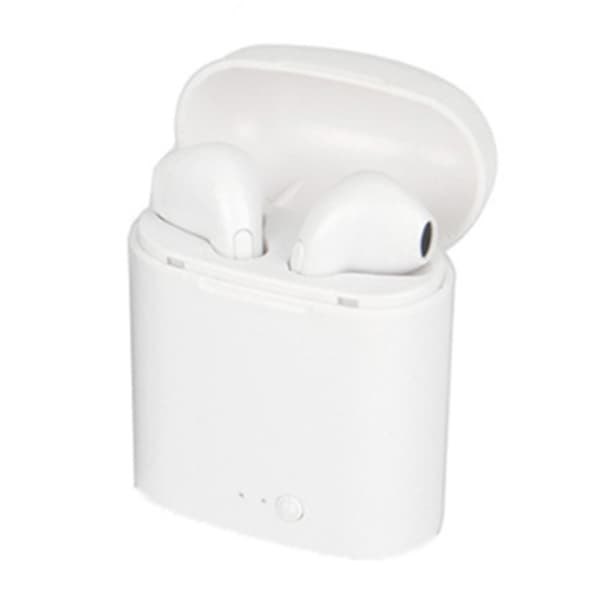 Trådløse Bluetooth-ørepropper I7S Hvit HD Støyreduserende HiFi Stereo Lyd Multifunksjonsknappkontroll